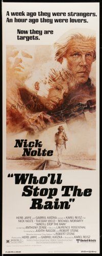 1z513 WHO'LL STOP THE RAIN insert '78 artwork of Nick Nolte & Tuesday Weld by Tom Jung!