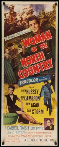 1z520 WOMAN OF THE NORTH COUNTRY insert '52 sexy Ruth Hussey was mistress of Northwest Frontier!