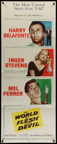 1z521 WORLD, THE FLESH & THE DEVIL insert '59 Inger Stevens between Harry Belafonte & Mel Ferrer!