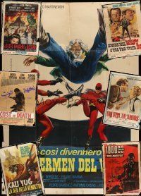 2a034 LOT OF 7 FOLDED ITALIAN ONE-PANELS '60s spaghetti western, crime & more!