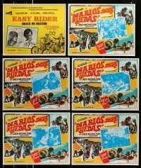 2a127 LOT OF 8 BIKER MEXICAN LOBBY CARDS '60s-70s Easy Rider, Hell's Angels on Wheels & more!