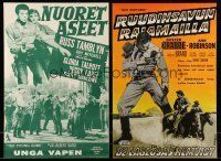 2a158 LOT OF 15 UNFOLDED AND FOLDED WESTERN FINNISH POSTERS '40s-50s different cowboy images!