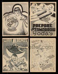 2a214 LOT OF 4 WORLD WAR II HERALDS '40s wonderful propaganda artwork + sexy pin-up photos!