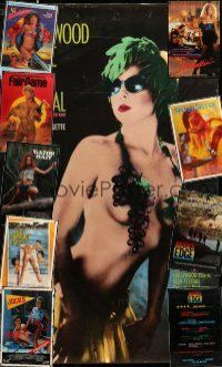 2a326 LOT OF 9 UNFOLDED AND FORMERLY FOLDED VIDEO POSTERS '80s-90s great movie images!