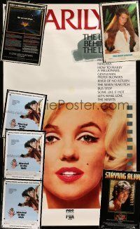 2a329 LOT OF 7 UNFOLDED VIDEO & SPECIAL POSTERS '80s Marilyn Monroe, Brooke Shields, John Travolta!