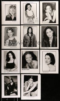 2a306 LOT OF 11 PUBLICITY 8X10 STILLS WITH RESUMES ON THE BACK '90s sexy female actresses!