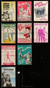 2a204 LOT OF 9 ESTHER WILLIAMS DANISH PROGRAMS '50s different images from some of her movies!