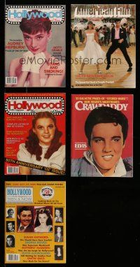 2a055 LOT OF 5 MAGAZINES '77-89 Audrey Hepburn, Elvis, Judy Garland, Gone with the Wind, Grease!