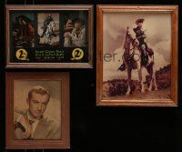 2a143 LOT OF 3 FRAMED ITEMS '40s includes two cool Lone Ranger images, ready to display!