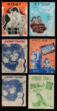 2a048 LOT OF 6 SHEET MUSIC '40s-50s songs from Giant, Johnny Guitar, Hit Parade of 1941 & more!