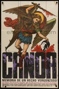 2b008 CANOA Mexican poster '76 Felipe Cazals, incredible art of angel holding severed head!