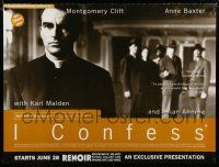2b623 I CONFESS advance British quad R90s Alfred Hitchcock, Montgomery Clift as priest!