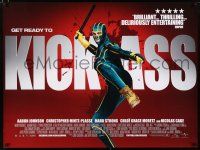 2b630 KICK-ASS DS British quad '10 cool image of Aaron Johnson in title role as Kick-Ass!