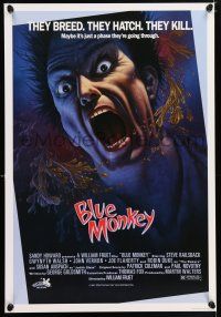 2b027 BLUE MONKEY Canadian 1sh '87 they breed, they hatch, they kill, great art by Jim Warren