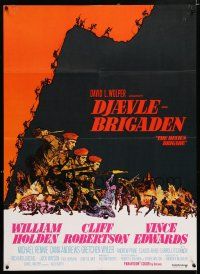2b214 DEVIL'S BRIGADE Danish '68 William Holden, Cliff Robertson, Vince Edwards, cool art!