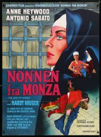 2b220 LADY OF MONZA Danish '70 her other love is God, Wenzel art of nun Anne Heywood!