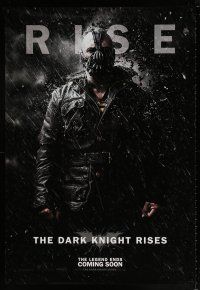 2b569 DARK KNIGHT RISES teaser English 1sh '12 cool image of Tom Hardy as Bane, Rise!