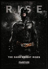 2b568 DARK KNIGHT RISES teaser English 1sh '12 cool image of Christian Bale as Batman, Rise!