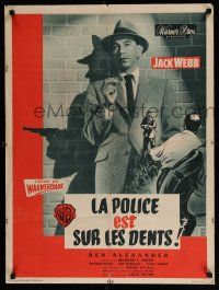 2b470 DRAGNET French 24x31 '54 Jack Webb as detective Joe Friday as you've never seen him before!