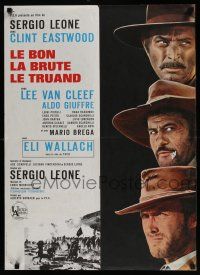 2b478 GOOD, THE BAD & THE UGLY French 22x31 R70s Clint Eastwood, Lee Van Cleef, Sergio Leone, art!