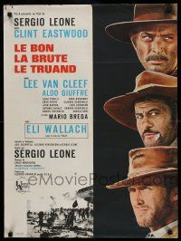 2b479 GOOD, THE BAD & THE UGLY French 23x31 '68 Eastwood, Van Cleef, Wallach, Leone classic!