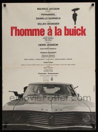 2b491 L'HOMME A LA BUICK French 23x31 '68 Fernandel, cool image of drive-by shooting!