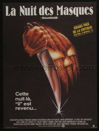 2b534 HALLOWEEN French 16x21 '79 John Carpenter classic, great Bob Gleason jack-o-lantern art!