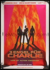 2b179 CHARLIE'S ANGELS foil teaser German '00 Cameron Diaz, Drew Barrymore & Lucy Liu!