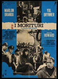 2b069 MORITURI Italian lrg pbusta '65 image of Marlon Brando & Nazi captain Yul Brynner!