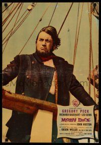 2b075 MOBY DICK Italian photobusta '56 John Huston, cool image of Gregory Peck as Ahab!