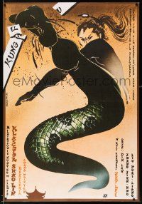 2b839 SHAOLIN TEMPLE Polish 26x39 '84 Jet Li, cool Maciej Woltman art of serpent man!