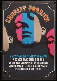 2b710 CHARLEY VARRICK Polish 23x33 '75 Walter Matthau in Don Siegel crime classic, Czarnecki art!