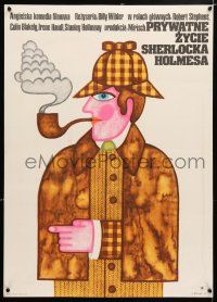 2b760 PRIVATE LIFE OF SHERLOCK HOLMES Polish 23x32 '73 Billy Wilder, Robert Stephens, Bodnar art!