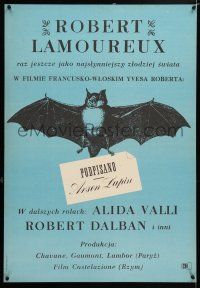 2b768 SIGNED, ARSENE LUPIN Polish 23x33 '63 strange artwork of bat by Freudenreich!