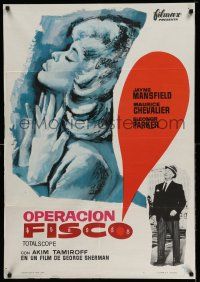 2b272 PANIC BUTTON Spanish '64 Maurice Chevalier and sexy Jayne Mansfield!