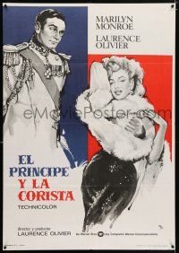 2b273 PRINCE & THE SHOWGIRL Spanish R73 different art of Marilyn Monroe & Laurence Olivier!