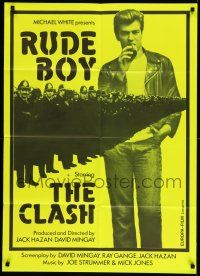 2b038 RUDE BOY Swiss '80 The Clash, cool different image of Mick Jones & police, green design!