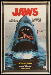2b356 JAWS Turkish '81 best different art of classic man-eating shark with sexy girl in mouth!
