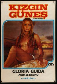 2b359 LA RAGAZZINA Turkish '74 seated, sexy half-naked Gloria Guida!