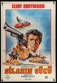 2b362 MAGNUM FORCE Turkish '73 different art of Clint Eastwood pointing his huge gun by Omer Muz!