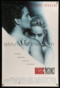 2c075 BASIC INSTINCT DS 1sh '92 Paul Verhoeven directed, Michael Douglas & sexy Sharon Stone!