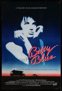 2c102 BETTY BLUE 1sh '86 Jean-Jacques Beineix, close up of pensive Beatrice Dalle in sky!