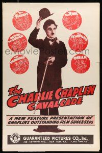 2c153 CHARLIE CHAPLIN CAVALCADE 1sh R40s The Fireman, Behind the Screen, full-length Chaplin!