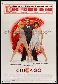 2c156 CHICAGO 1sh '02 Renee Zellweger & Catherine Zeta-Jones, Richard Gere, 13 AA nominations!