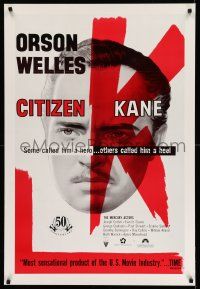 2c165 CITIZEN KANE 1sh R91 some called Orson Welles a hero, others called him a heel!