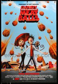 2c171 CLOUDY WITH A CHANCE OF MEATBALLS advance DS 1sh '09 Bill Hader, Anna Faris, cute animation!