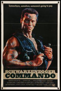 2c174 COMMANDO int'l 1sh '85 Arnold Schwarzenegger is going to make someone pay!
