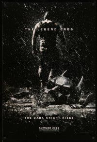 2c195 DARK KNIGHT RISES teaser DS 1sh '12 Tom Hardy as Bane, cool image of broken mask in the rain!