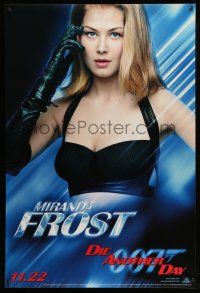 2c213 DIE ANOTHER DAY teaser 1sh '02 James Bond, portrait of sexy Rosamund Pike as Miranda Frost!