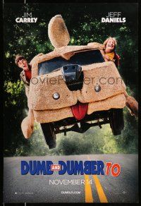 2c223 DUMB & DUMBER TO teaser DS 1sh '14 wacky Jim Carrey & Jeff Daniels in title roles!
